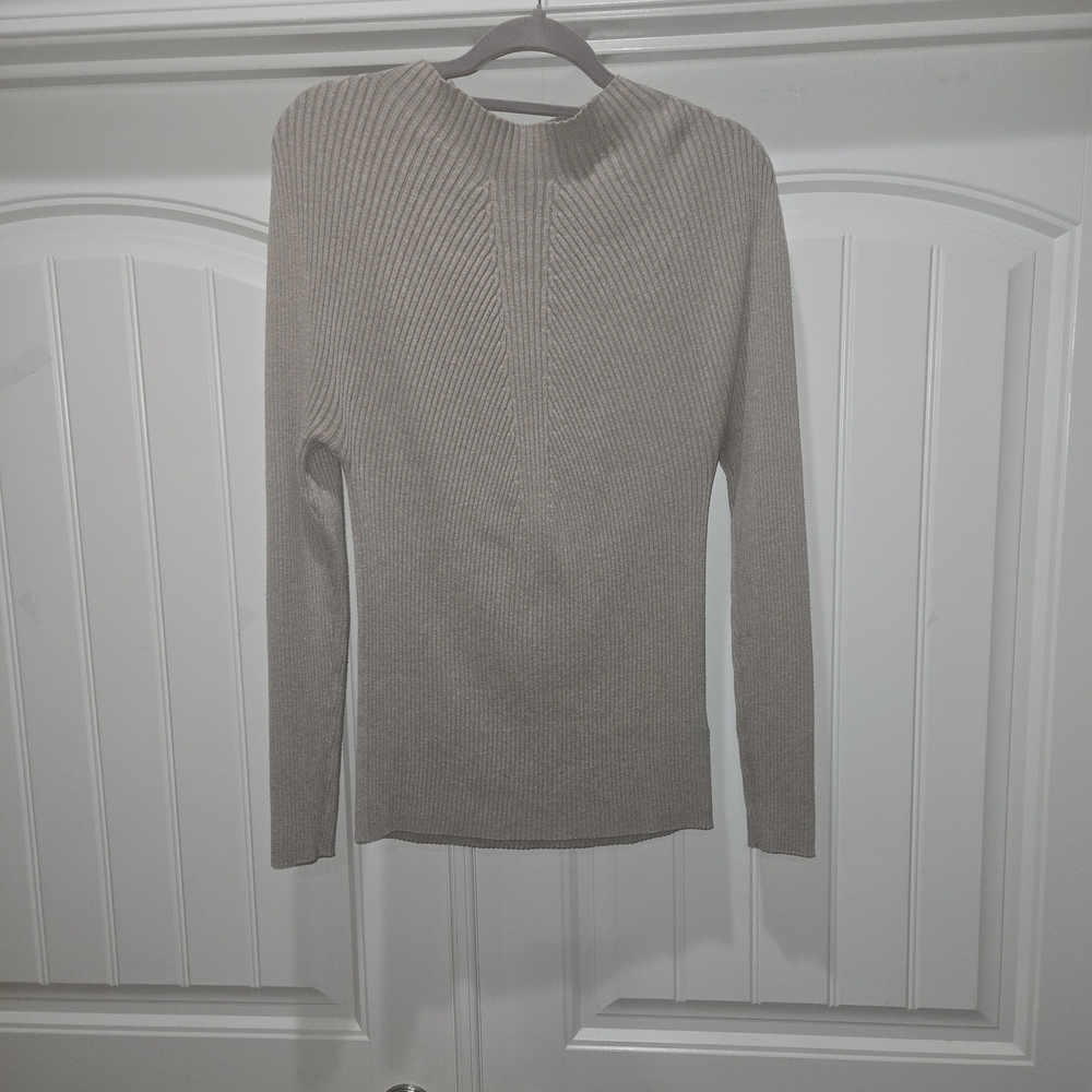 Joseph A. Mock Turtleneck Beige Women's Pullover Sweater Size XL